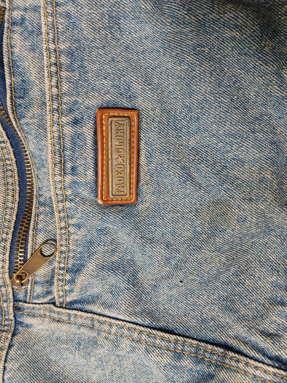 Y2k Faded Glory Light Blue Denim Messenger Bag with Adjustable Strap